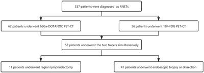 Comparison of 68Ga-DOTANOC and 18F-FDG PET-CT Scans in the Evaluation of Primary Tumors and Lymph Node Metastasis in Patients With Rectal Neuroendocrine Tumors